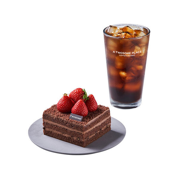 달콤한 하루 세트 (떠먹는 스트로베리 초콜릿 생크림+아메리카노R)